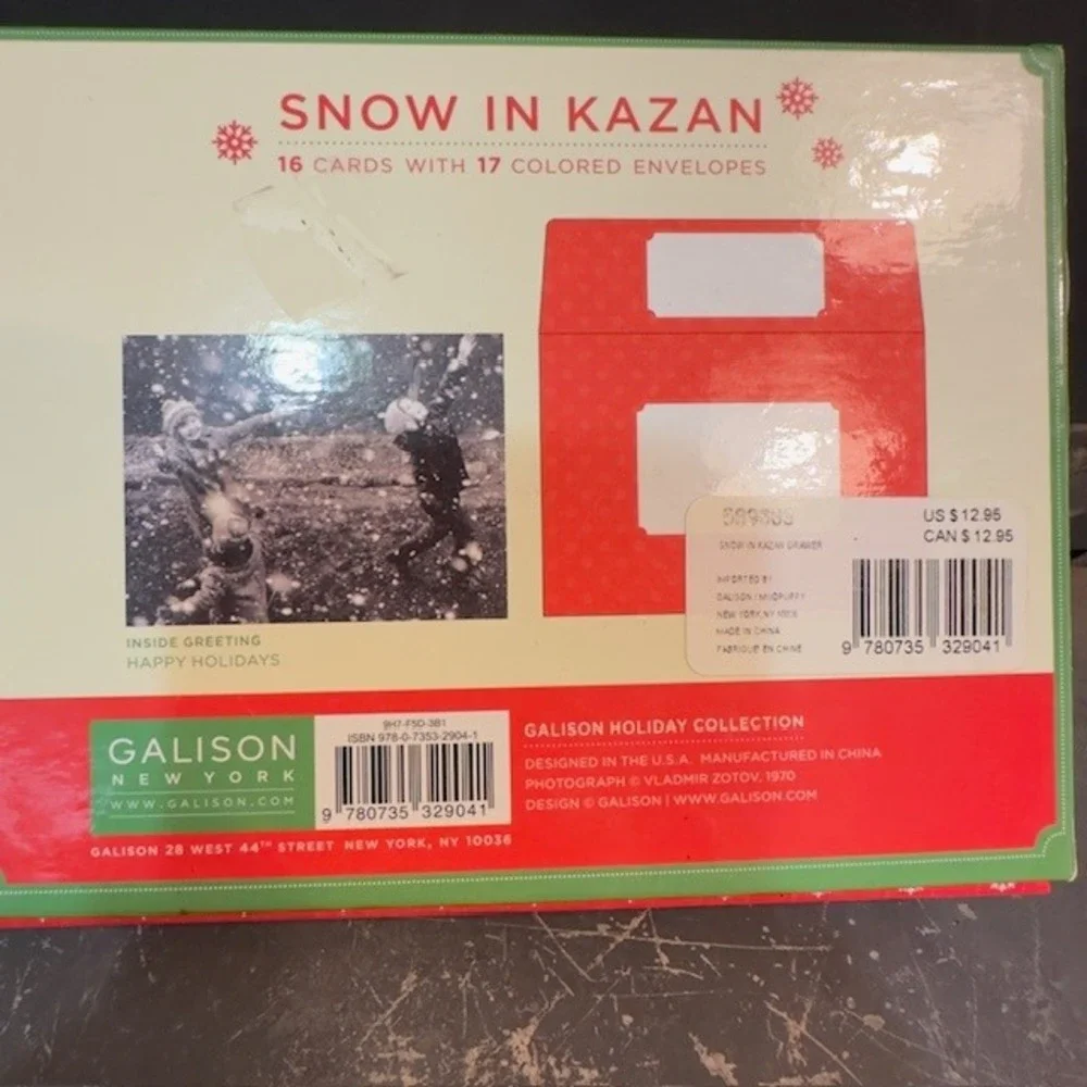 Galison New York Snow in Kazan Holiday Cards 16 Count w Envelopes Happy Holidays
